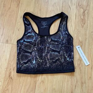 Evolution and Creation Black Iridescent Crop Top
